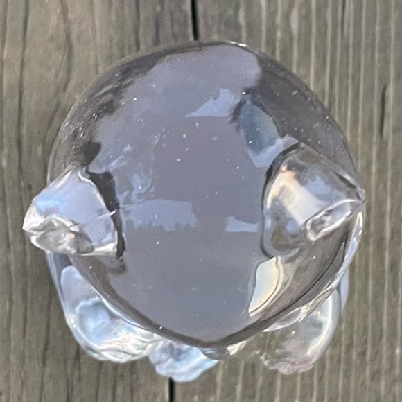 Vintage Fenton May Birthstone Clear Art Glass Heart Bear Figurine Paperweight - Picture 6 of 9